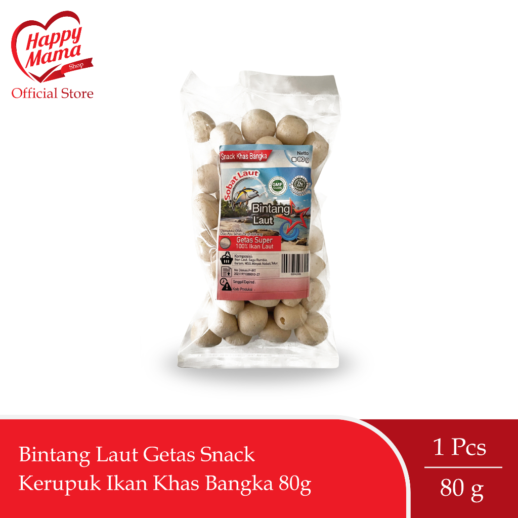 

Bintang Laut Getas Snack Kerupuk Ikan Khas Bangka 80g