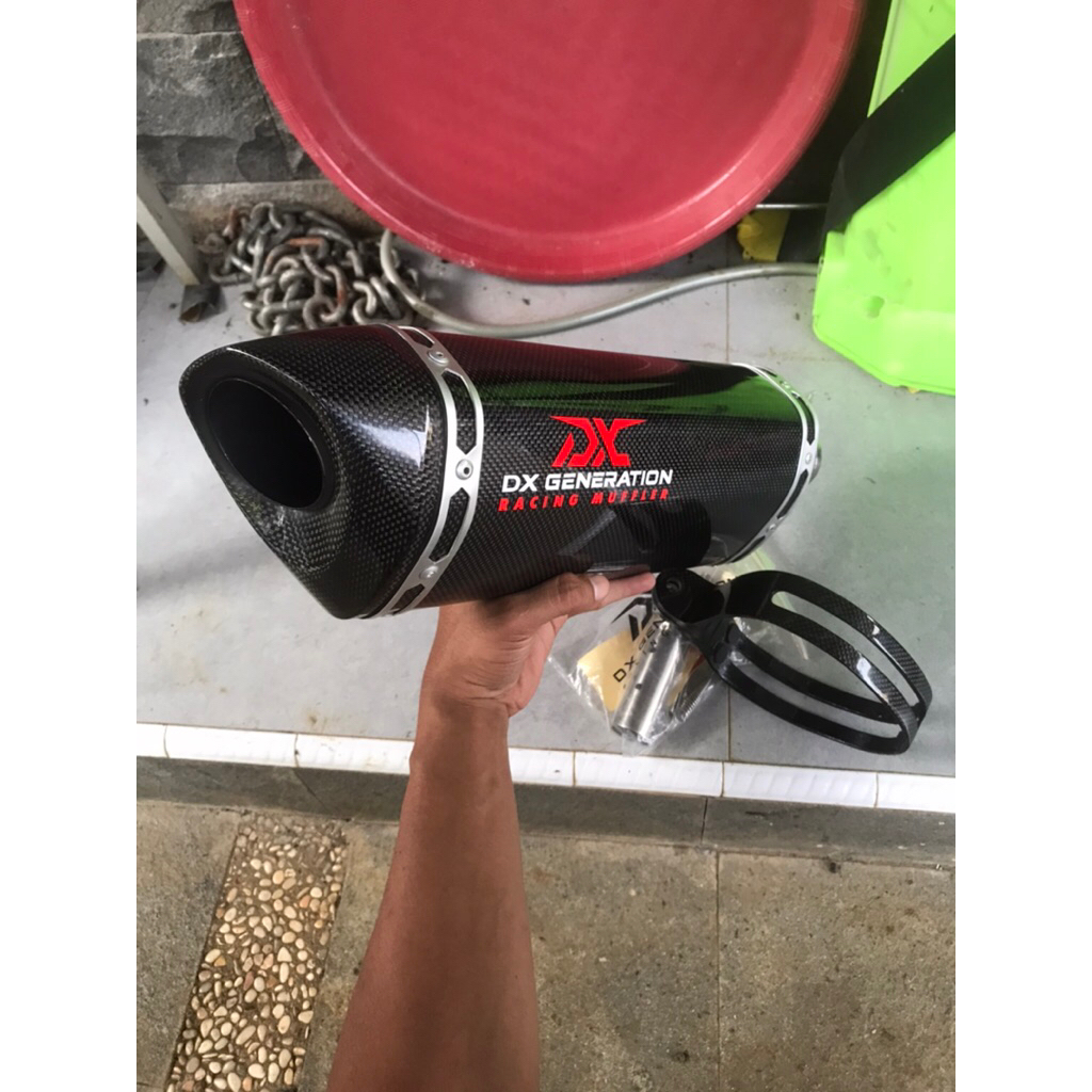Knalpot Dx Generation Full Carbon Tipe Long Inlet 51mm r15 r25 cbr150 gsx150 ninja250 zx25r cbr250rr