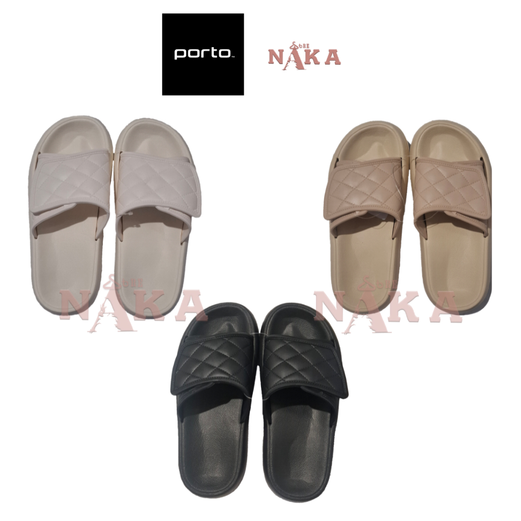 PORTO Ladies - Sandal Perempuan Dewasa Design Kekinian, Stylish,  dan Selop Sandal Cewek Untuk Sehar
