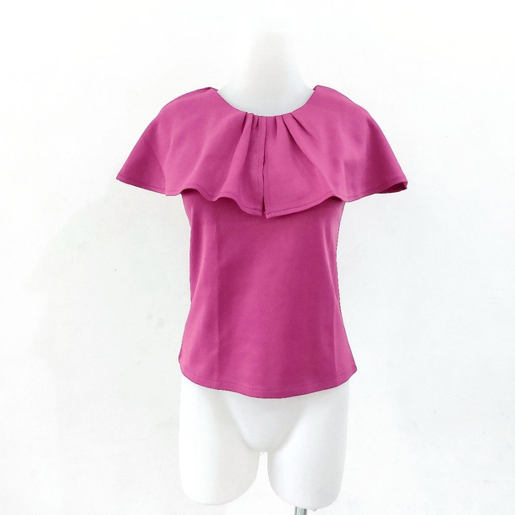 Atasan Wanita Blouse Sabrina Pink Fuschia Branded Preloved