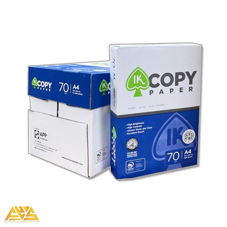 

KERTAS HVS A4 70 - 1 karton 5 rim (2500 LEMBAR)) - IK COPY PAPER
