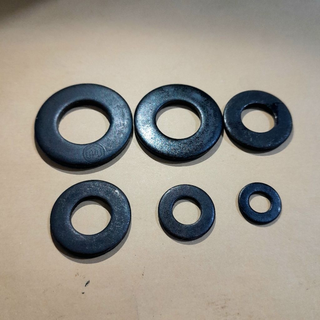 Ring plat baja hitam M5 s/d M24 | washer flat baja | ring plat hitam M5 s/d M24