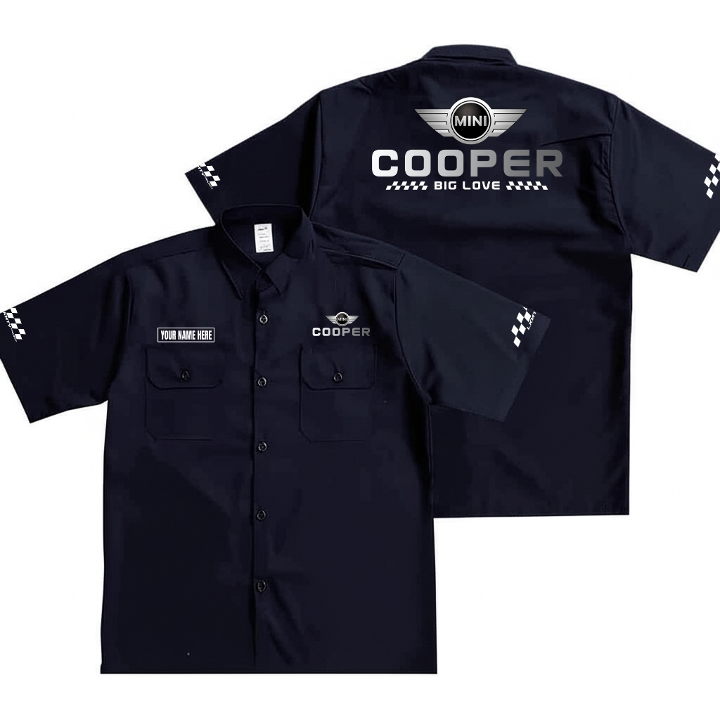 Workshirt MINI COOPER Kemeja Unisex LOKOMOTIVE Lengan Pendek