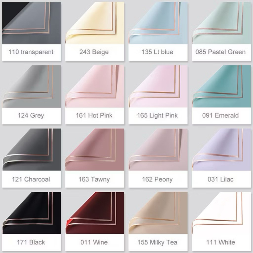 

5 Lembar Kertas Buket Dua Garis Waterproof | Flower Wrapping Paper Murah