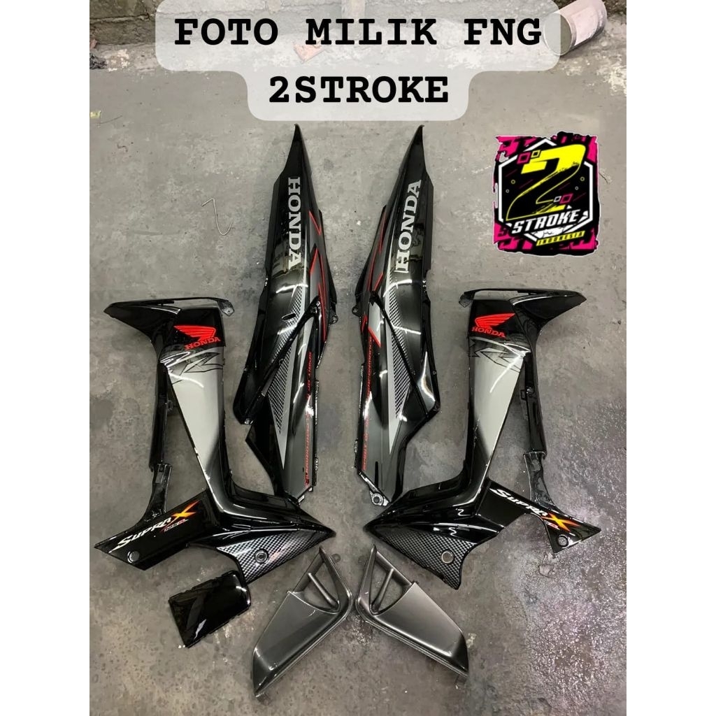 COVER BODY BELAKANG SET SAYAP LUAR HONDA SUPRA X 125 NEW BATMAN BODI PLUS BOK AKI SUPRA X 125 BATMAN