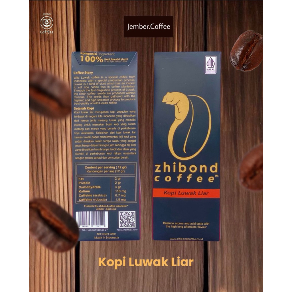 

Kopi Luwak Liar Premium Bubuk – Zhibond Coffee 100gr (Asli Jember, Halal, Specialty Coffee)