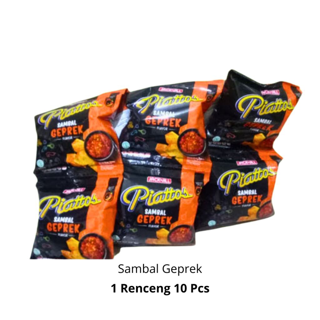 

Piattos Snack Kentang Sambal Geprek 15g (1 renceng/10 sachet)