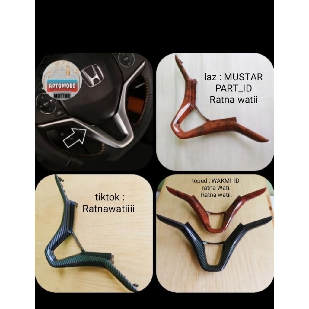 LIST PANEL GAGANG STIR COVER STIR HONDA JAZZ GK-5 HONDA HRV CARBON ORIGINAL