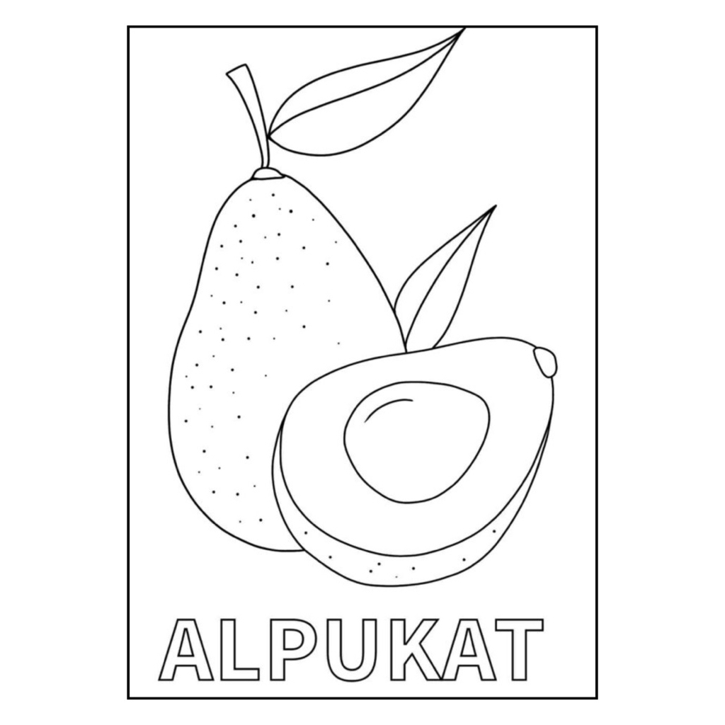 Gambar Mewarnai Buah-buahan Anak || Coloring Pages A4