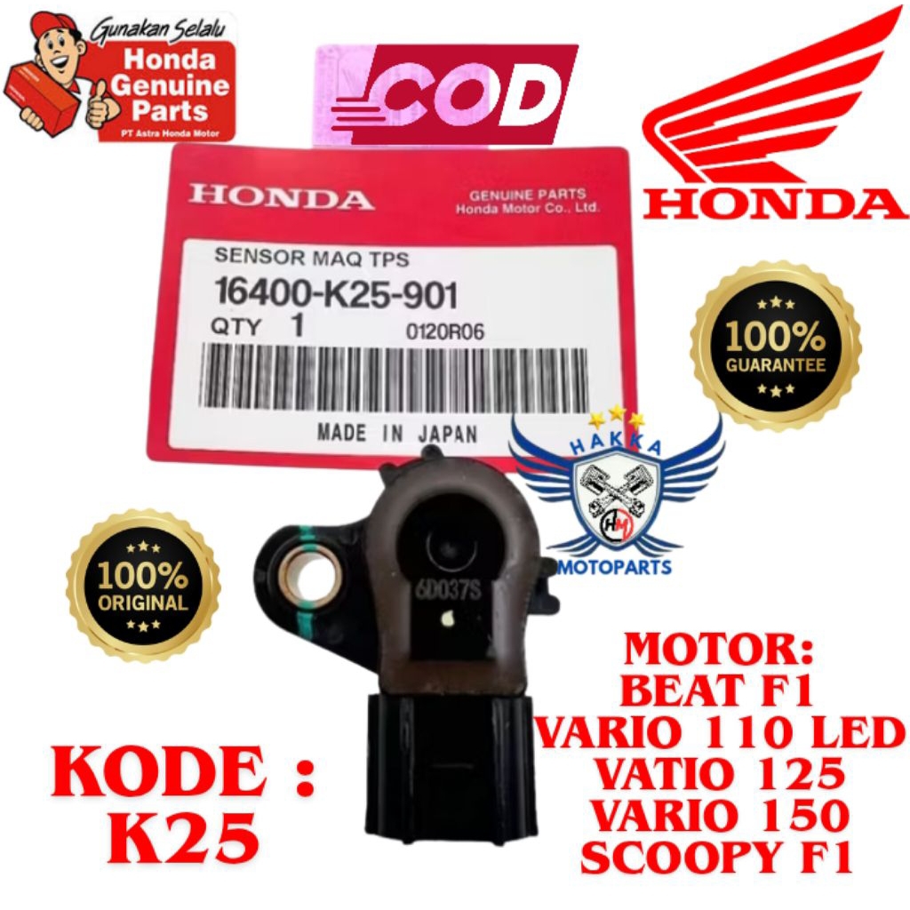 K25 ORIGINAL SENSOR TPS HONDA BEAT F1, SENSOR TPS HONDA SCOOPY F1, SENSOR TPS HONDA VARIO 110 LED, S