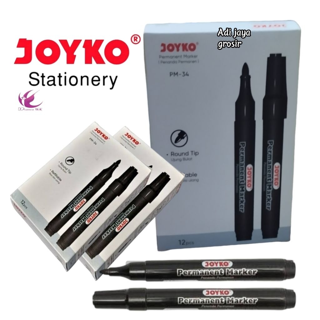 

spidol,permanent merek joyko PM-34 1 pack .isi_12 pcs