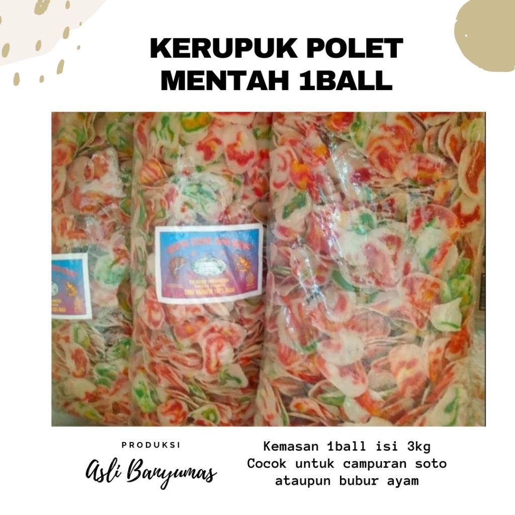 

KERUPUK POLET MENTAH 1BALL | KHAS BANYUMAS | HARGA TERJANGKAU | FREE GIFT MIN.BELANJA 50K (all item)