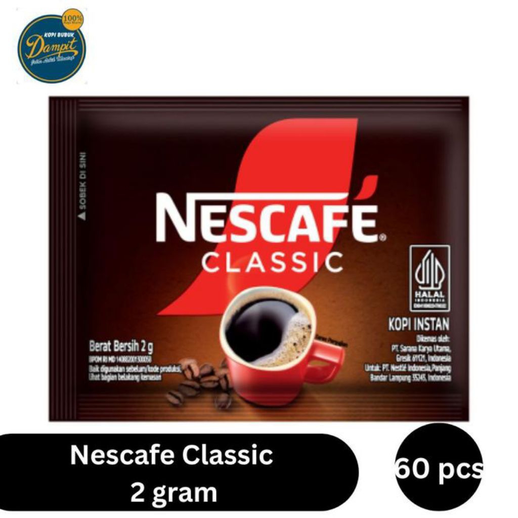 

Kopi Nescafe Classic Sachet 60 Pcs