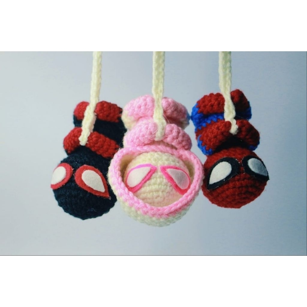 GANTUNGAN KUNCI RAJUT SPIDERMAN Keychain | Souvenir | Lucu | Hadiah