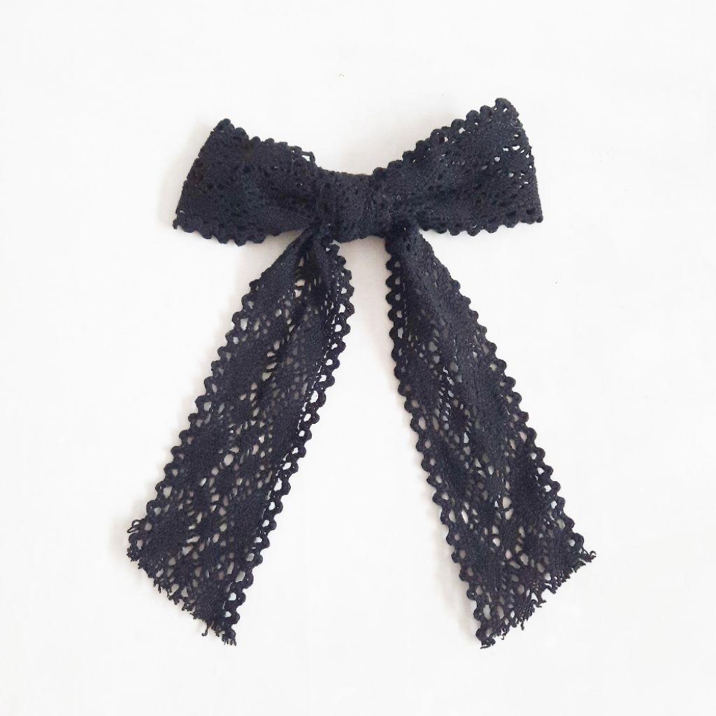 Pita renda jepit rambut korea ribbon hitam jennie jisoo blackpink