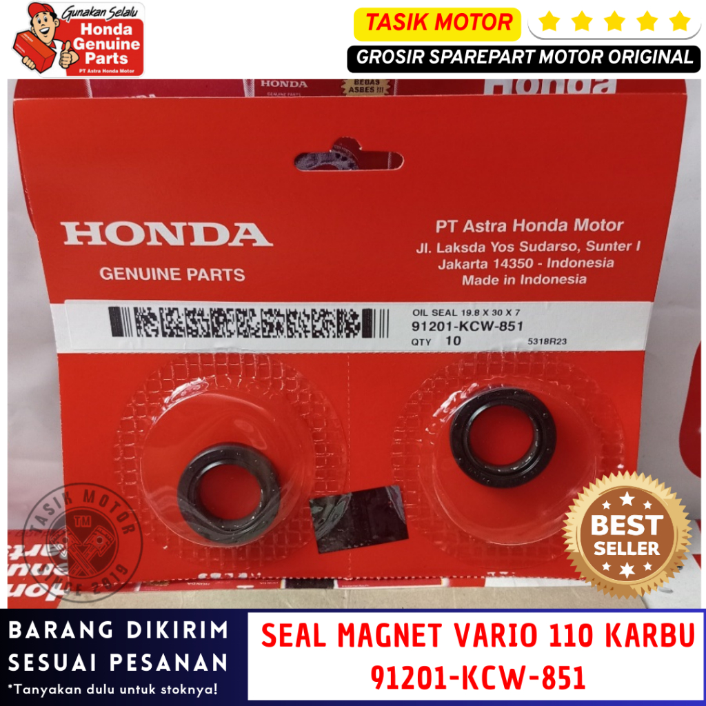 91201-KCW-851 HGP AHM 100% ORIGNAL Oil Seal 19.8x30x7 SEAL MAGNET VARIO 110 KARBU 91201KCW851