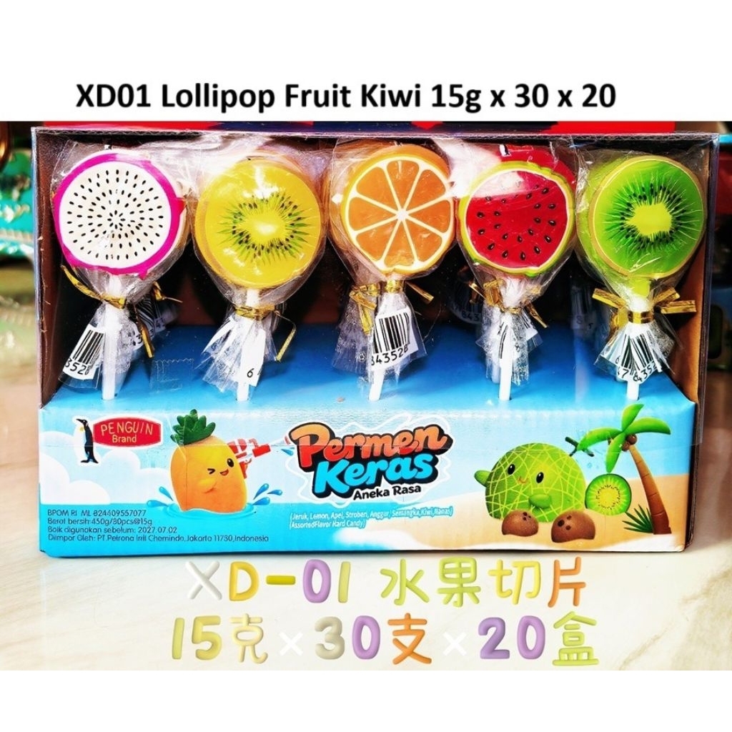 

Permen Lolipop Bentuk Buahan Bulat isi 30 pcs