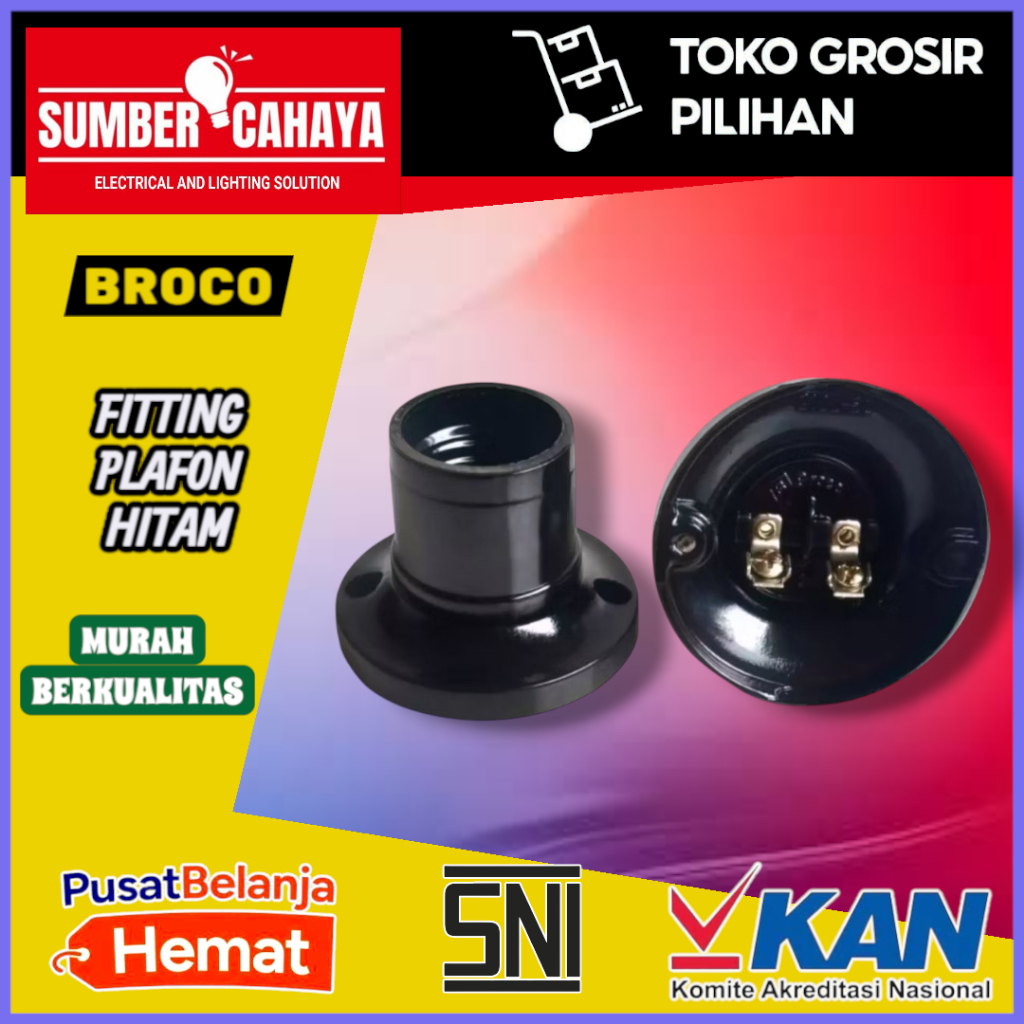 Fitting bulat BROCO / Fitting Plafon Hitam Bulat Broco/Fitting Plafon Bulat Hitam BROCO