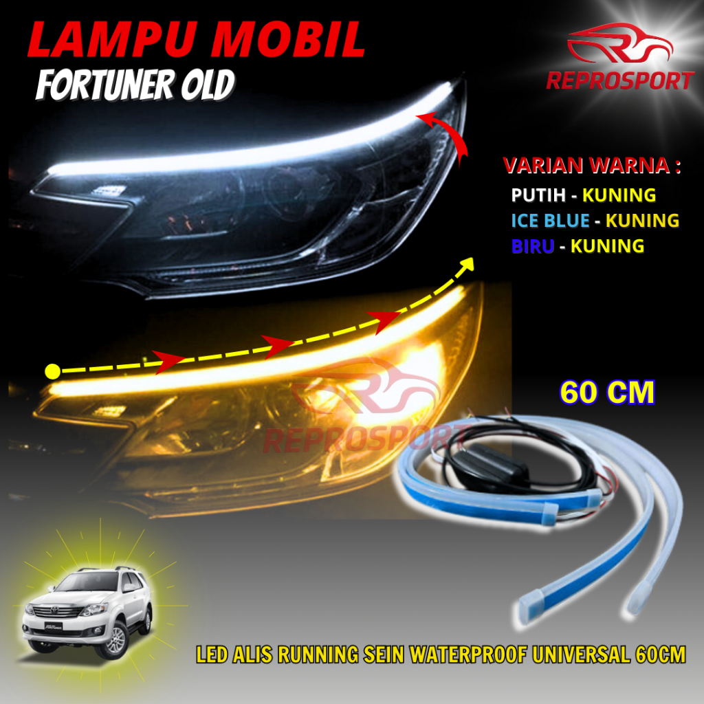 Lampu Mobil LED Alis Car Running Sein Universal 60cm FORTUNER OLD 2008 - 2015