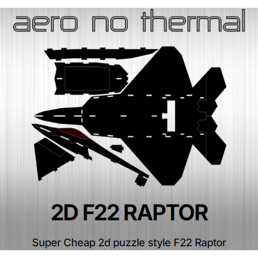 CNC KIT Puzzle RC Pesawat 3D RAPTOR F22 RAPTOR Aero No Thermal | Fighter 3D F22 RAPTOR
