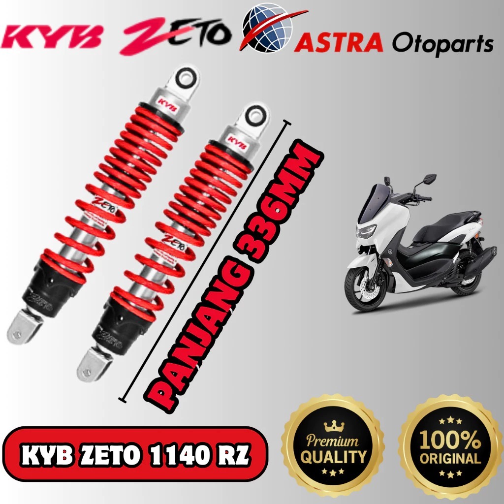 (ZT1140RZ) Shock Breaker SHOCK BELAKANG MOTOR NMAX N MAX, NMAX KYB ZETO KAYABA ZETO ORIGINAL Panjang