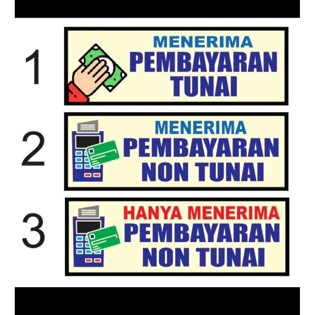 

Sticker pembayaran tunai no 1 ,2 atau 3