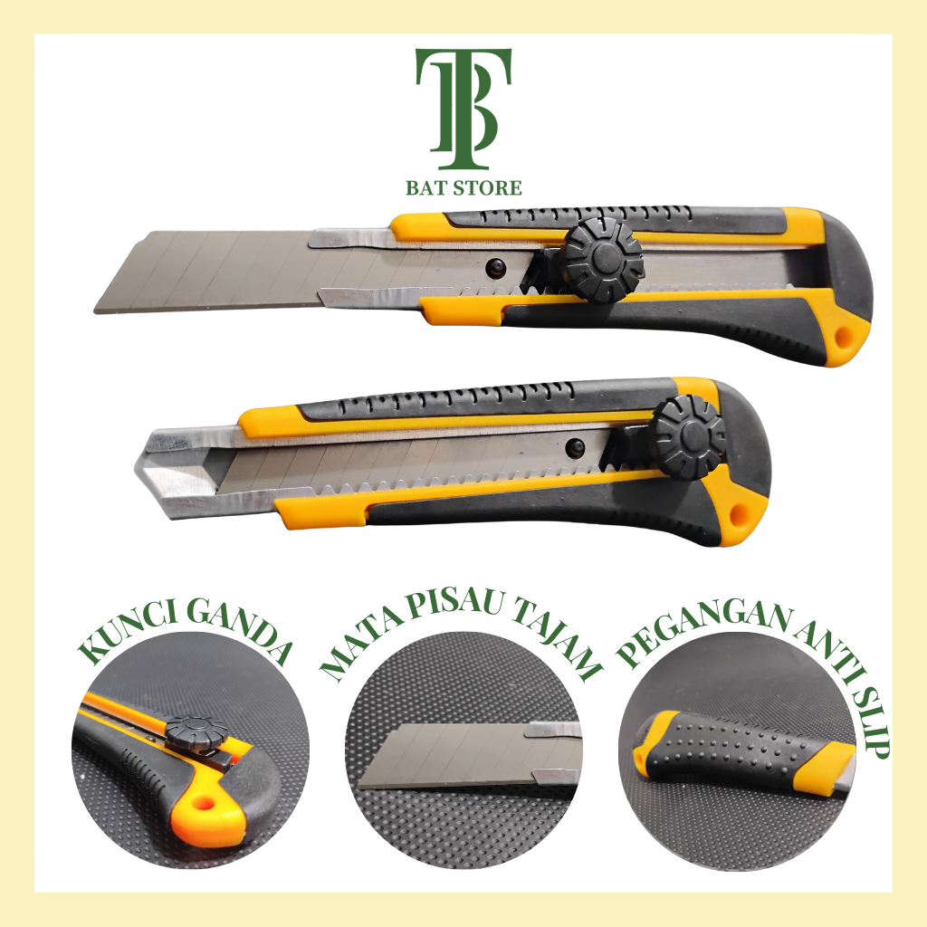 

Cutter Serbaguna 18mm + Isi Ulang Pisau Cutter