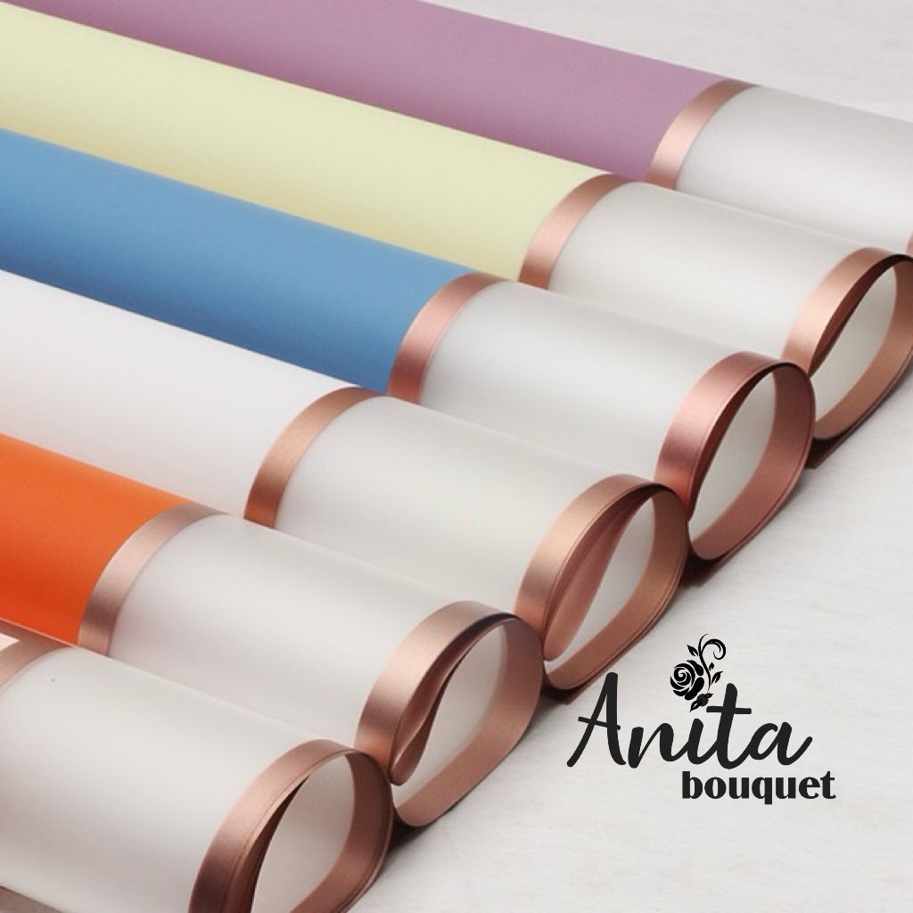 

A04 (ECER 1 lembar) FRAME GOLD LEBAR Cellophane Kertas Buket New Frame Gold Flower Wrapping