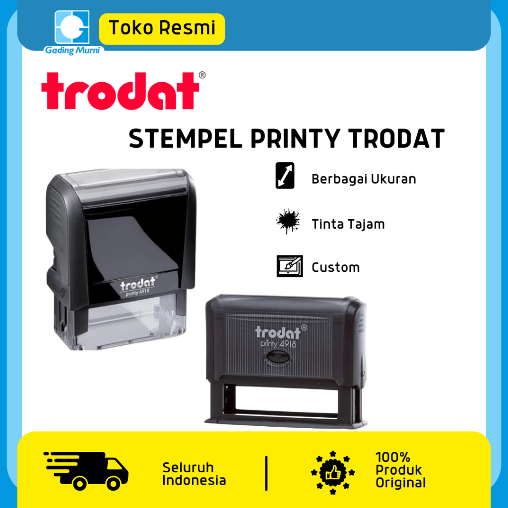 

Stempel Praktis Trodat | Custom Nama & Logo | Awet & Anti Luntur