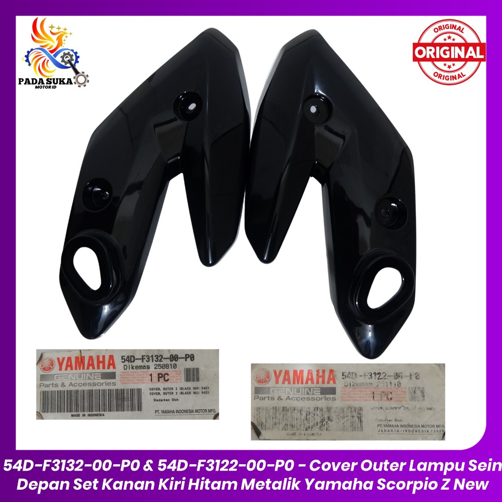 Cover Outer Lampu Sein Depan Set Kanan Kiri Hitam Metalik Yamaha Scorpio Z New / 54D-F3132-00-P0 & 5
