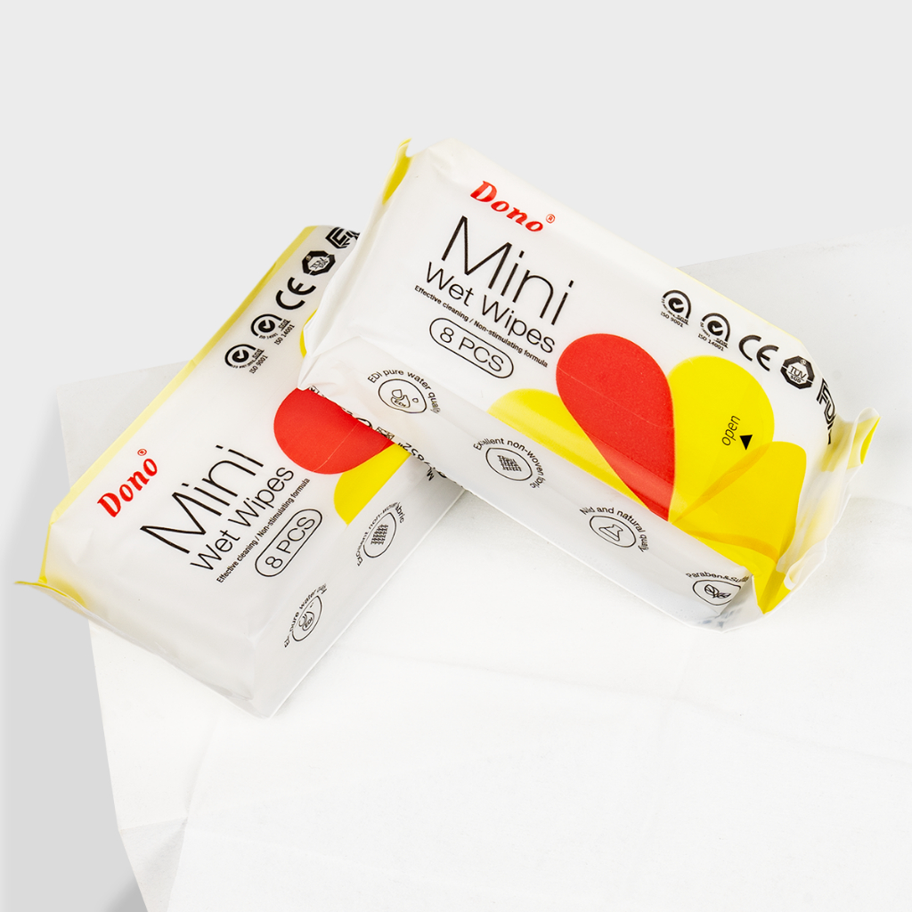 DONO Mini Wet Wipes 8pcs | Disposable Pet Cleaning Wet Wipes | Pet hand Pocket Wet Wipes
