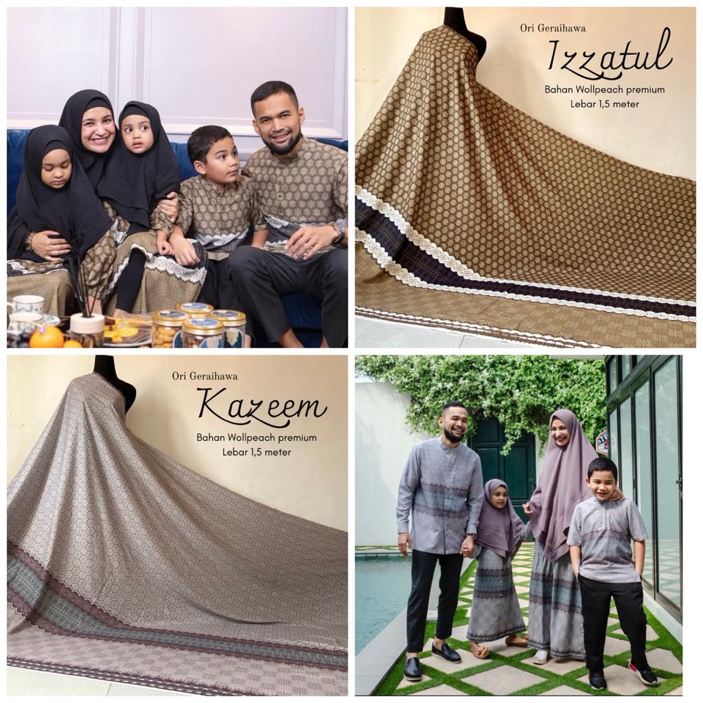 Kain Ori Gerai Hawa Motif Izzatul dan Kazeem Bahan Wollpeach Premium