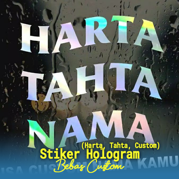 

Stiker Hologram HARTA, TAHTA, "CUSTOM", Stiker Hologram Harta Tahta 'Custom', Stiker Hologram Warna-Warni Ukuran 20x15cm