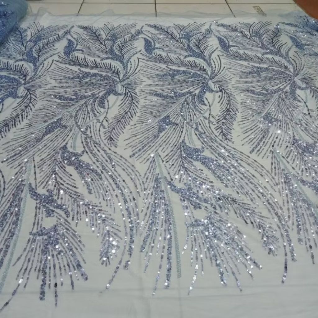 Bahan kain tile payet jepang premium/ kain Tile payet jepang  mewah full Payet