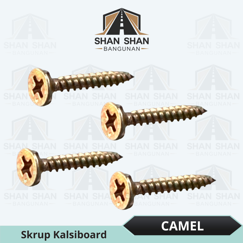 Skrup Kalsi 1" per Bks & per Dos / Sekrup GRC Camel 100pcs & 1000pcs / Sekrup Kuning GRC Kalsi Calci