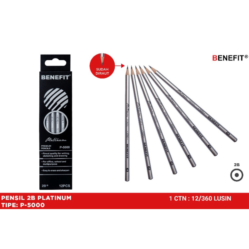 

pensil 2B / pensil 2B benefit / pensil 2B murah / pensil / pensil 2b platinum