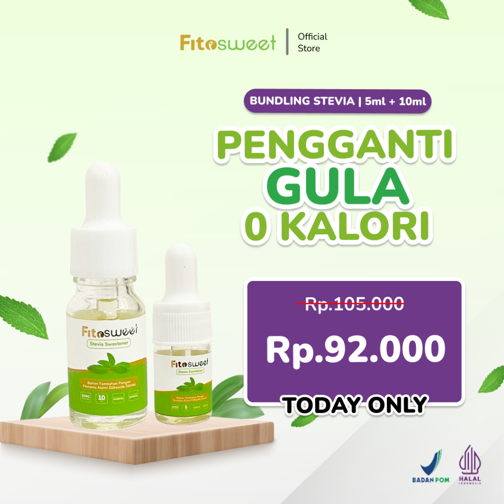 

Fitosweet Pemanis Stevia Alami Gula Untuk Diabetes & Diet Tanpa Rasa Pahit