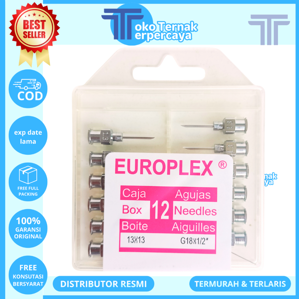 JARUM EUROPLEX 18G 1 PCS (1Jarum) / Needle syringe europlex