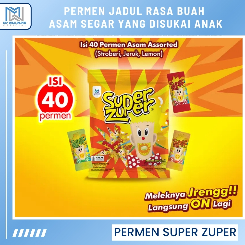 

Permen Jadul Super Zuper Sour Candy Bag Original Permen Aneka Rasa Buah Asam Manis Segar 125gr