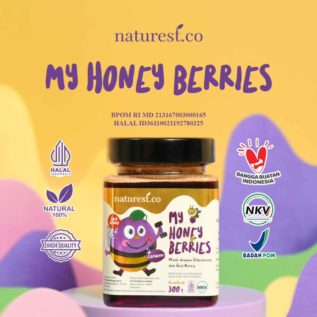 

Naturest.co - My Honey Berries | Madu Mentah Murni Goji Berry Elderberry 100% Alami