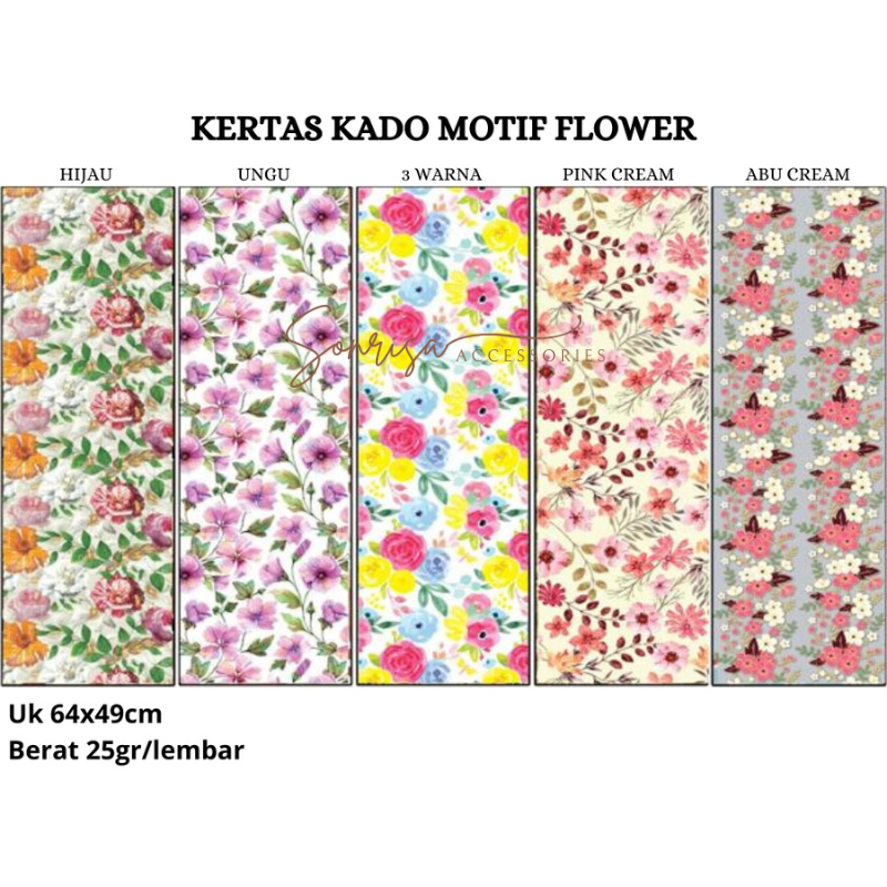 

SONRISA - Kertas Kado Motif Bunga Aesthetic / Bungkus Kado Doff Wrapping Paper