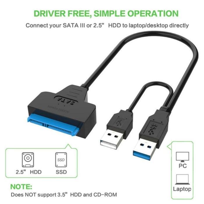 USB TO SATA 2.0 / 3.0 WITH POWER / KABEL ADAPTER CONVERTER USB TO SATA USB 2.0 / USB 3.0