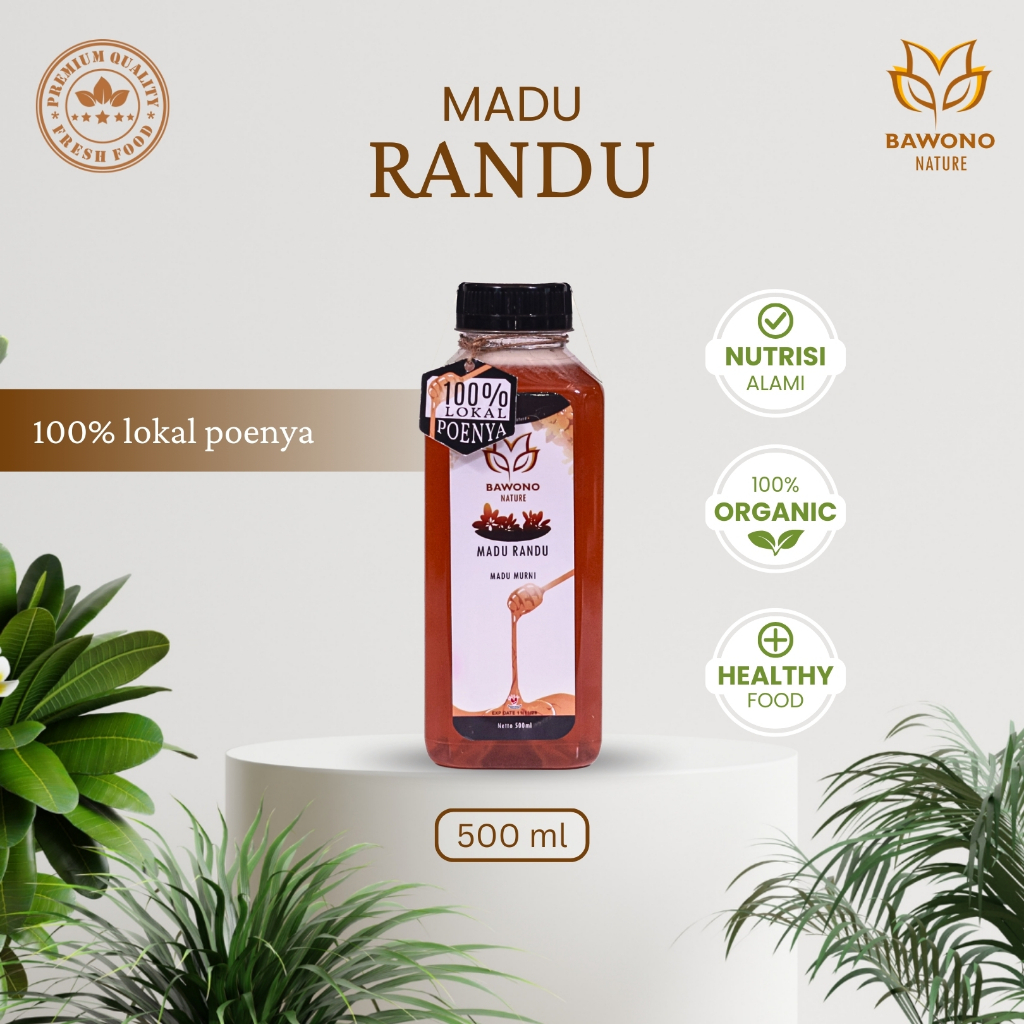 

Madu Randu Murni 500 ml Organik Bawono Nature - 100% Madu Herbal Asli, Alami, Kaya Nutrisi