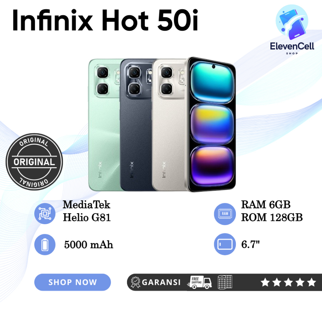 Infinix Hot 50i Helio G81 RAM 6GB ROM 128GB