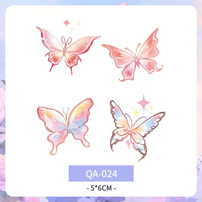 Tato merah muda yang lucu.Tato temporer tahan air.Tujuh hari