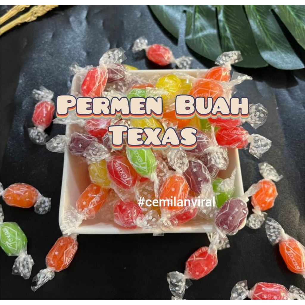 

Cemilan Viral Permen Buah Texas Aneka Rasa Food Gula Snack Makanan Toples
