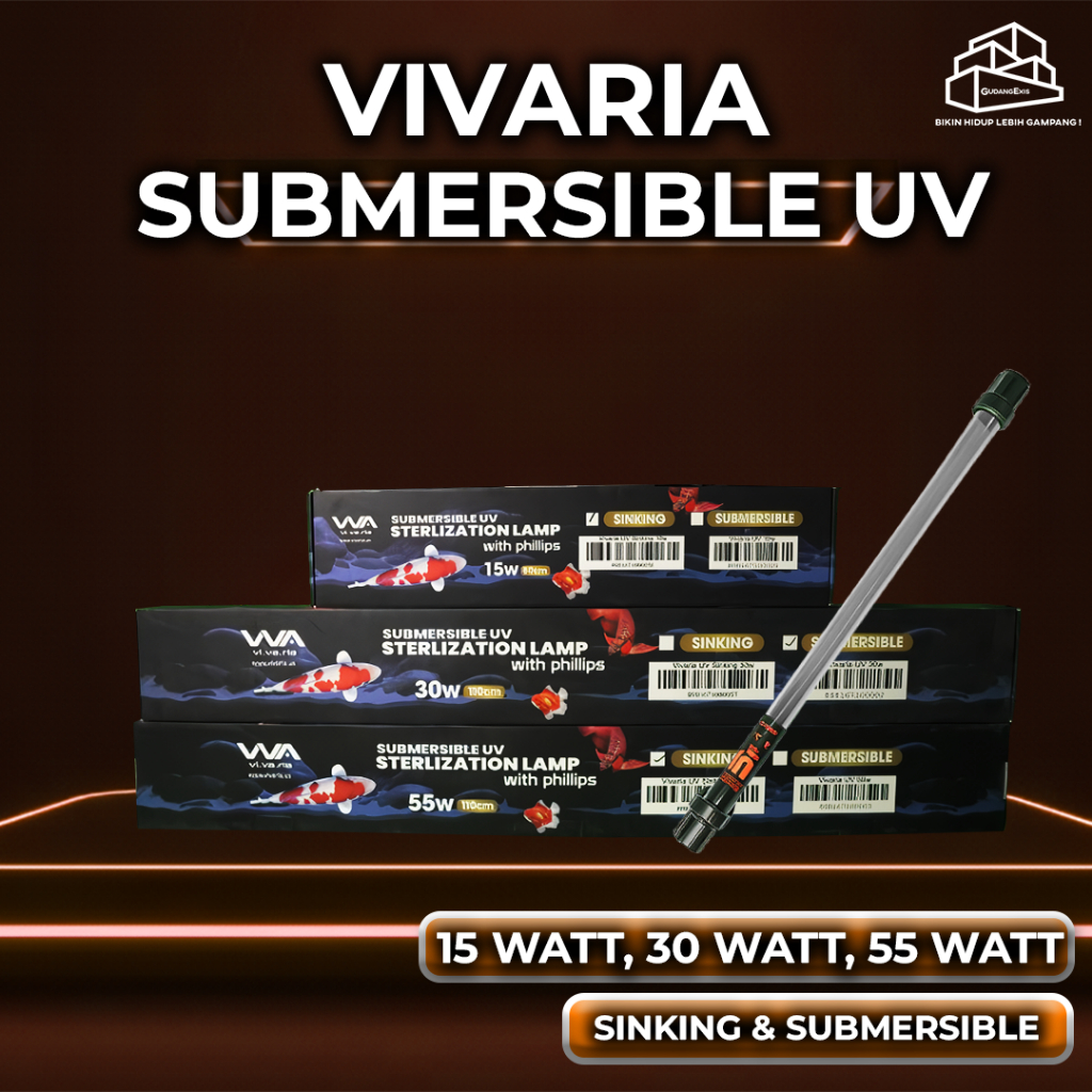 VIVARIA Lampu UVC Philips Kolam Ikan Koi Ultraviolet Lamp 15 30 55 W Watt