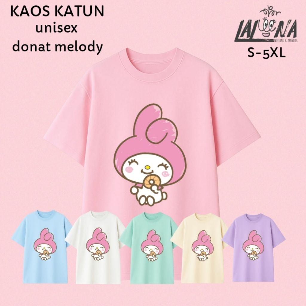Kaos Katun Unizex Donat Melody | Kaos Lucu, Kaos Anak, Kaos Dewasa, Oversize