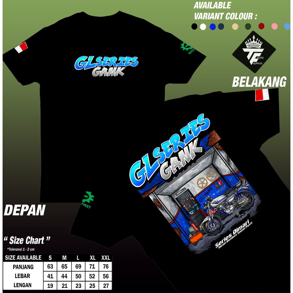 Trans Fashion Kaos Distro GL Series Gank Series Dimari Mesin Rembes Sudah Psti - Gl Gank - Kaos Nyam