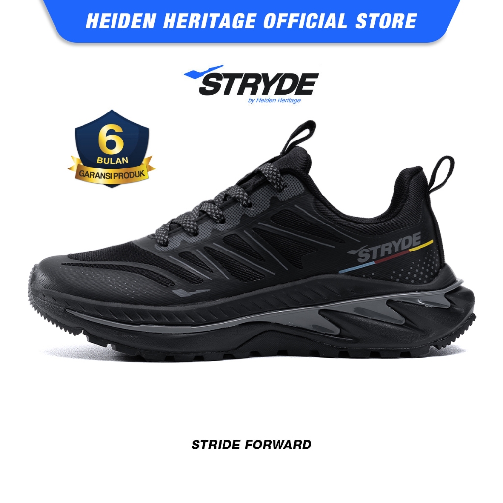 HEIDEN HERITAGE [HRTG] - TERRA WAVE - FULL BLACK - Sepatu Trail Running Gunung Outdoor Hiking